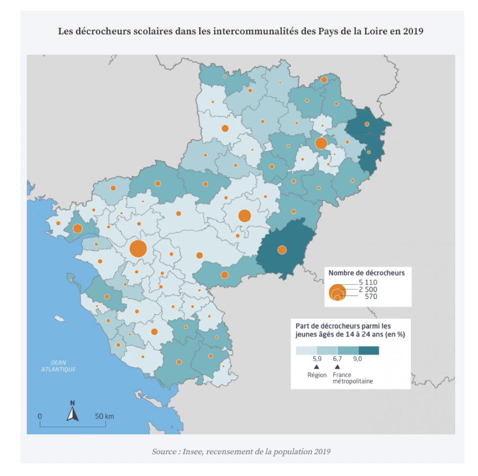 image les décrocheurs scolaires dans les intercommunalités des pays de la loire en 2019